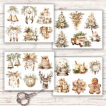 boho-gold-christmas-fussy-cuts-a4-collage-sheet-junk-journal-kit-y