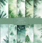 watercolor-christmas-tree-branches-scrapbook-paper-pad-printed-dssds