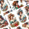 23-vintage-christmas-victorian-woman-fussy-cuts-a4-collage-sheet-s